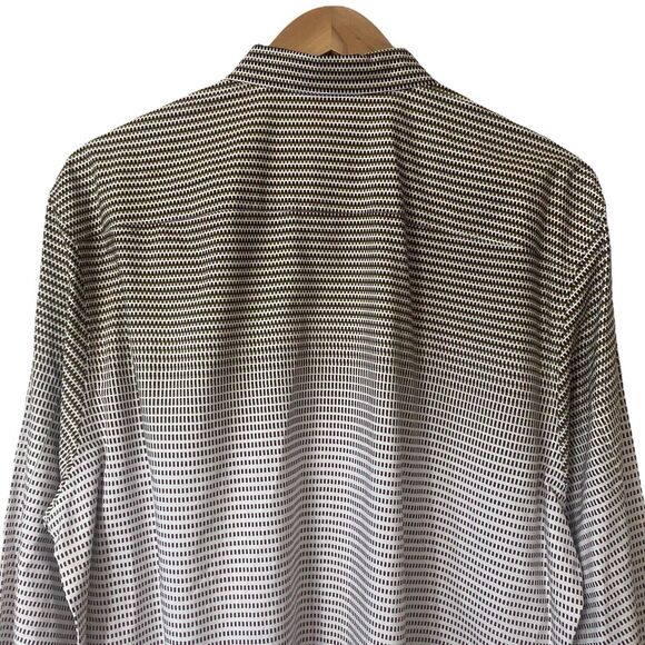 Tommy Bahama Island Modern Fit Mens  XXL Cotton Silk Button Up Shirt Brown White - Picture 9 of 13